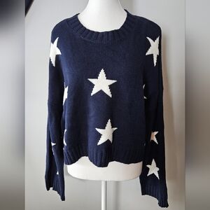 New Moon & Madison Star Cropped Knit Sweater Size XL